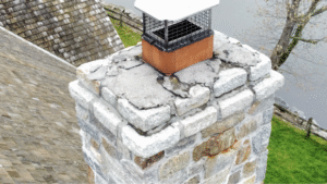 Aerial roof and chimney coverage